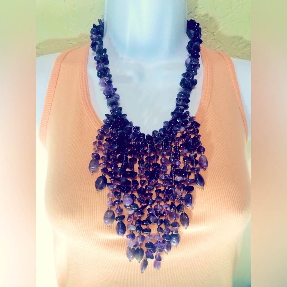 Purple amethyst necklace vintage